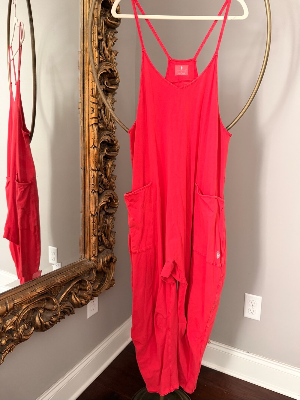 Free People Hot Shot Onesie-  Bright Red size S